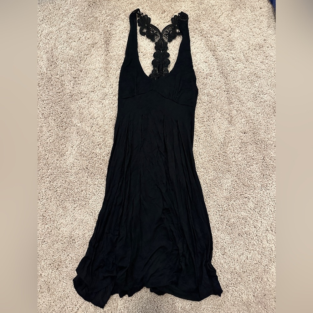 Lacy black flowy dress